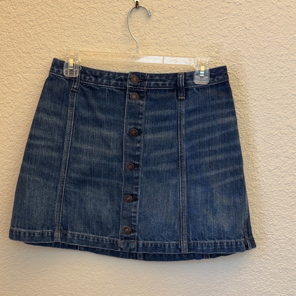 Abercrombie & Fitch Denim Button-Front Mini Skirt